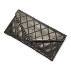 Chanel Envelope Wallet Black Double Quilted Stitch Leather