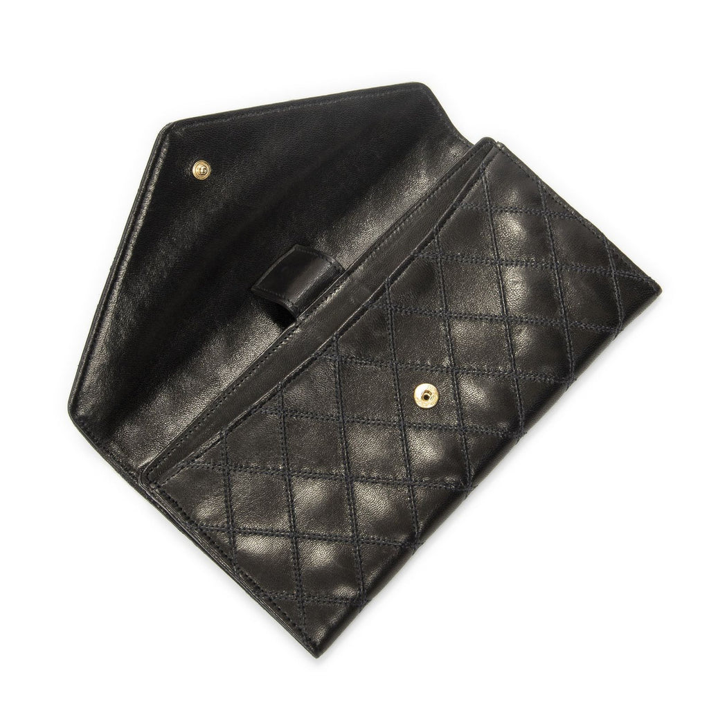 Chanel Envelope Wallet Black Double Quilted Stitch Leather — view 4