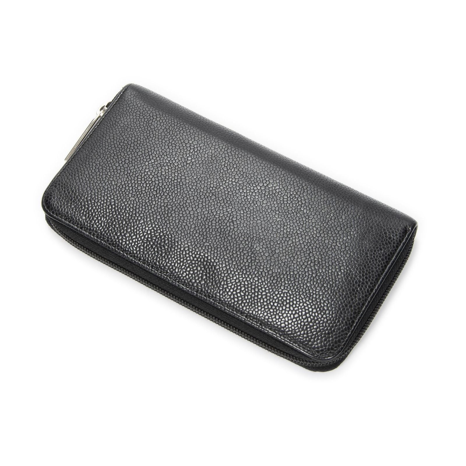 Chanel Timeless Zip Around Wallet Black Caviar Leather — view 2