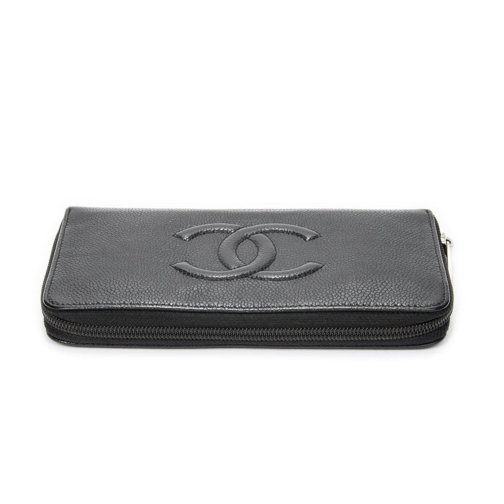 Chanel Timeless Zip Around Wallet Black Caviar Leather — view 3