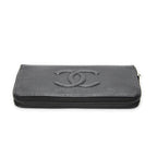 Chanel Timeless Zip Around Wallet Black Caviar Leather — view 3