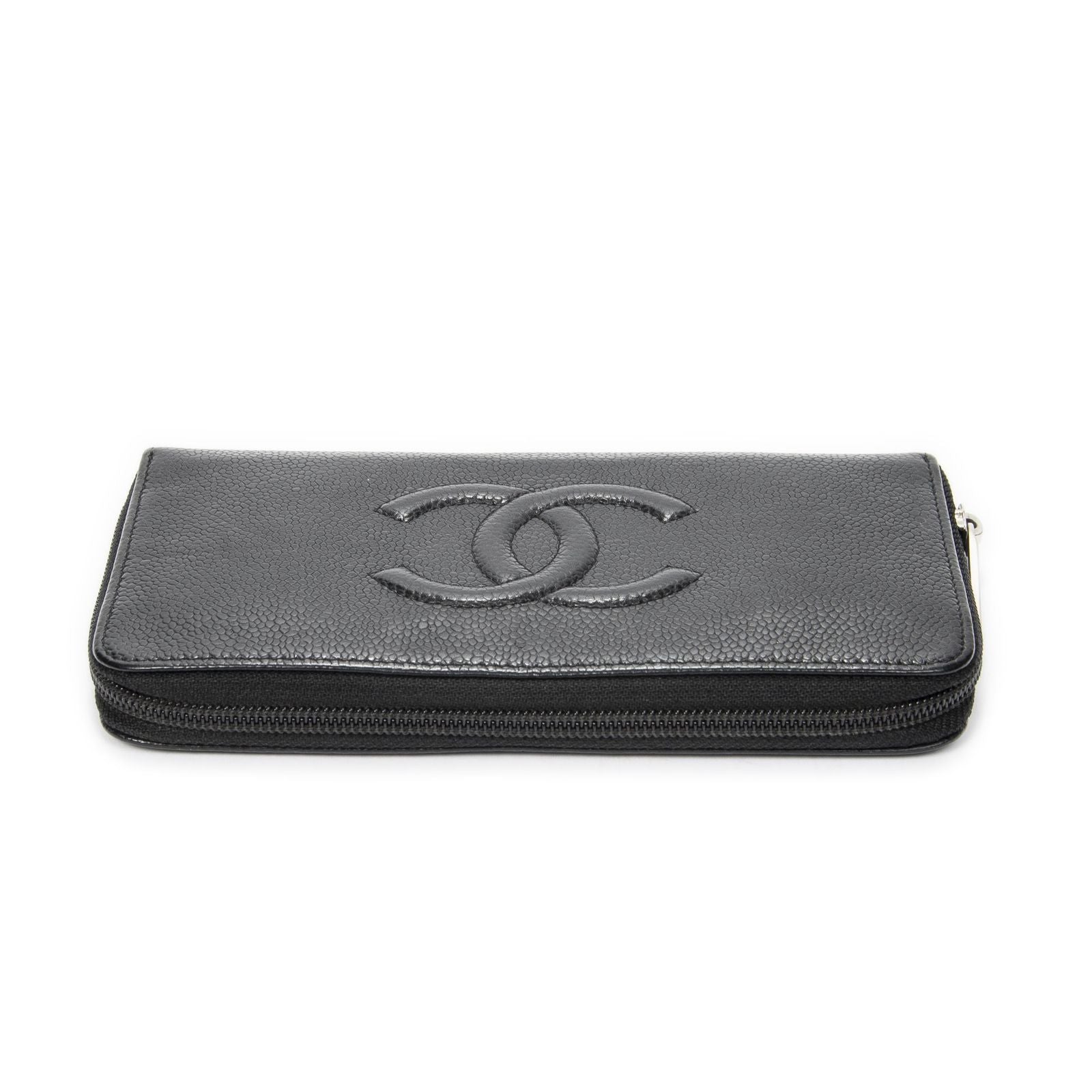 Chanel Timeless Zip Around Wallet Black Caviar Leather — view 3
