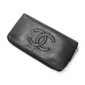 Chanel Timeless Zip Around Wallet Black Caviar Leather