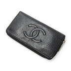 Chanel Timeless Zip Around Wallet Black Caviar Leather