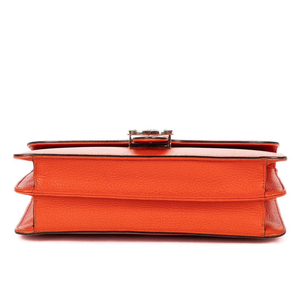 Gucci Small Interlocking GG Chain Crossbody Orange Gray Calfskin Leather — view 6