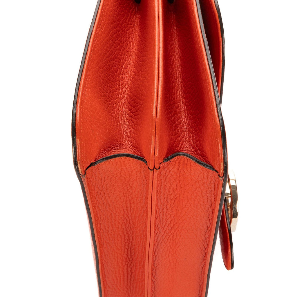 Gucci Small Interlocking GG Chain Crossbody Orange Gray Calfskin Leather — view 8