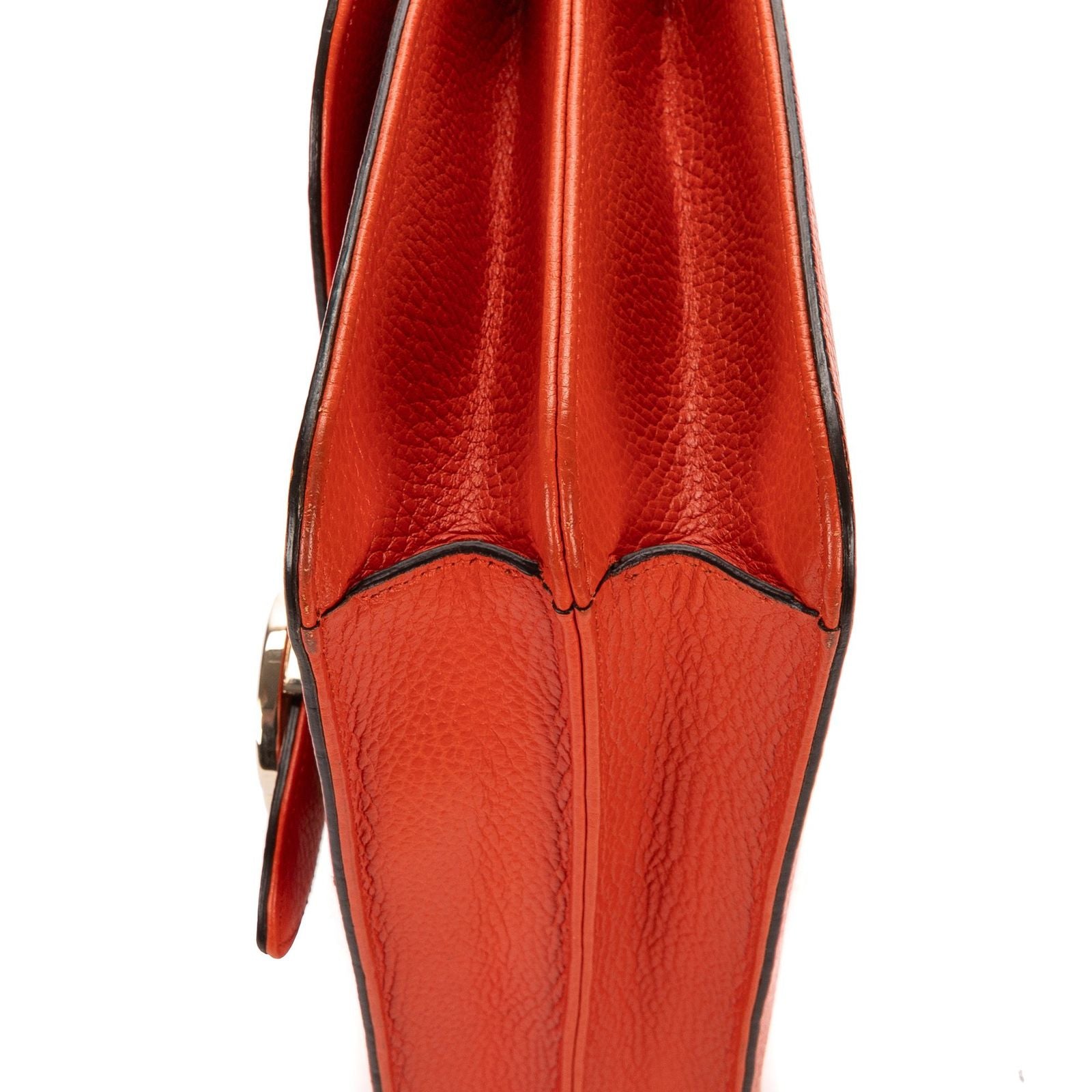Gucci Small Interlocking GG Chain Crossbody Orange Gray Calfskin Leather — view 7