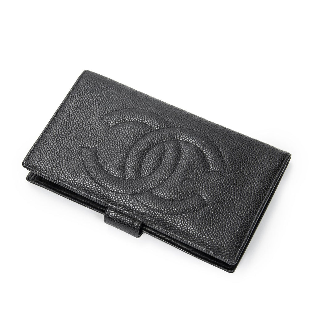 Chanel CC Timeless French Purse Wallet Black Caviar Leather