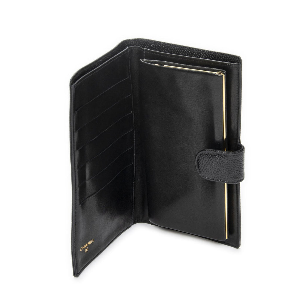 Chanel CC Timeless French Purse Wallet Black Caviar Leather — view 4