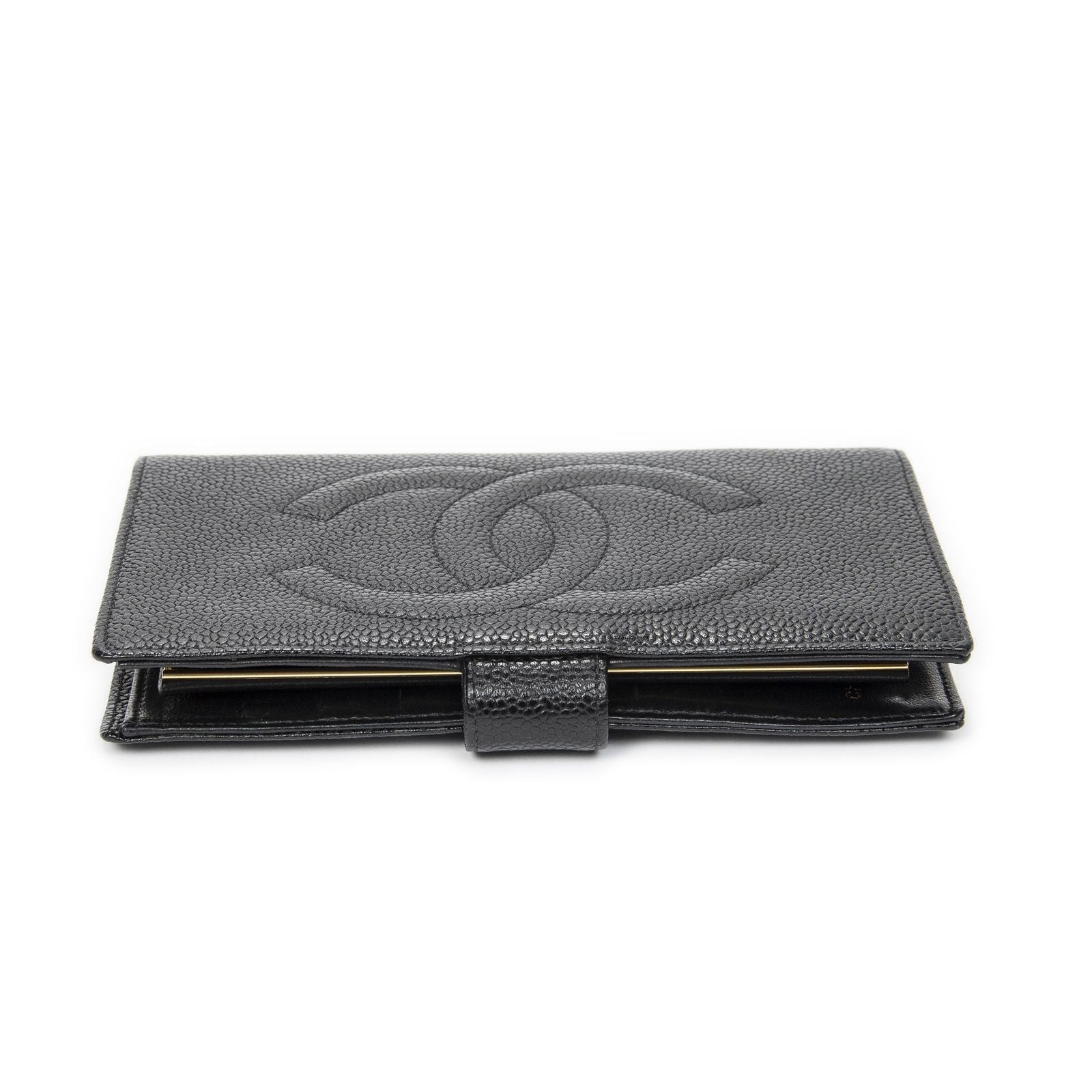 Chanel CC Timeless French Purse Wallet Black Caviar Leather — view 3