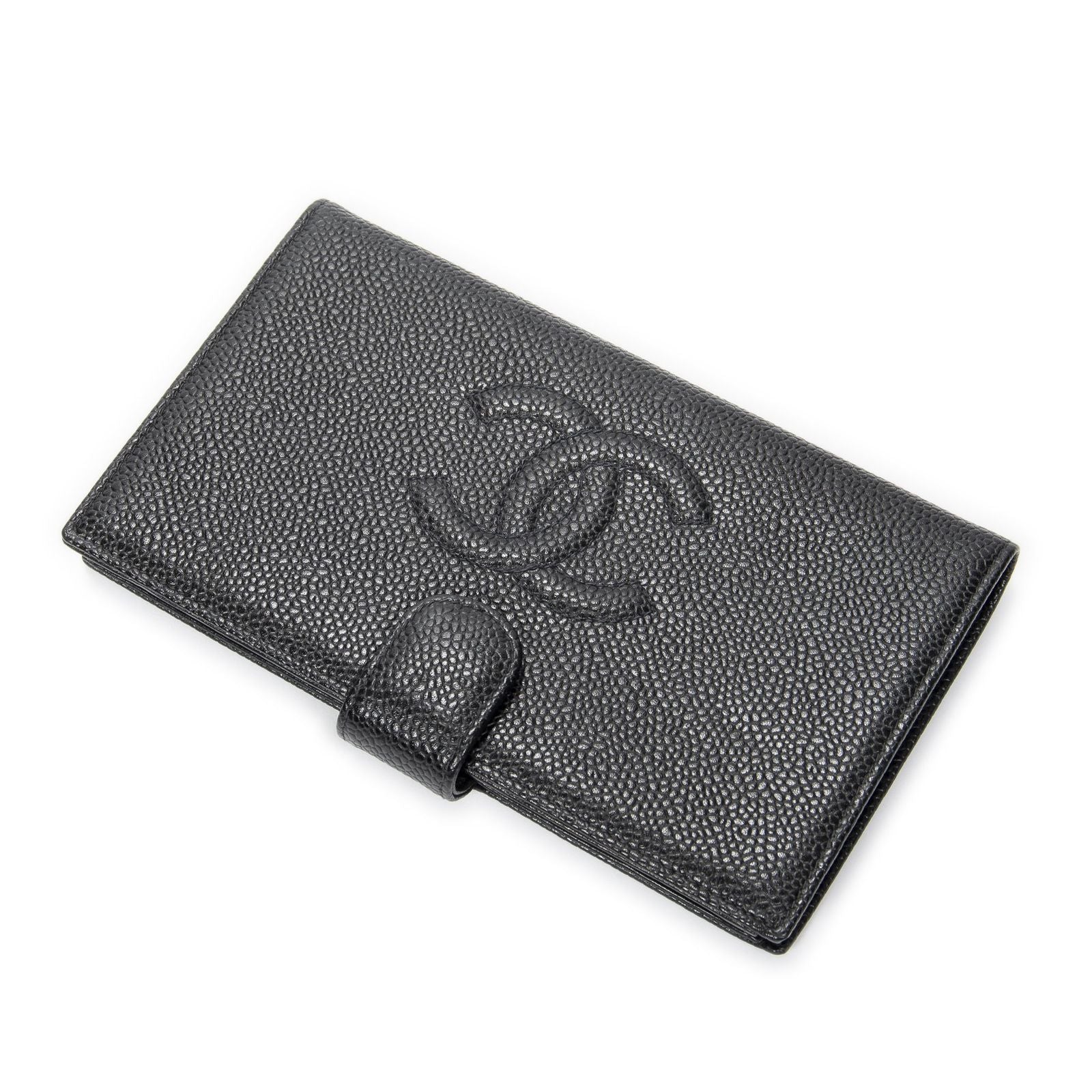 Chanel CC Timeless French Purse Wallet Black Caviar Leather