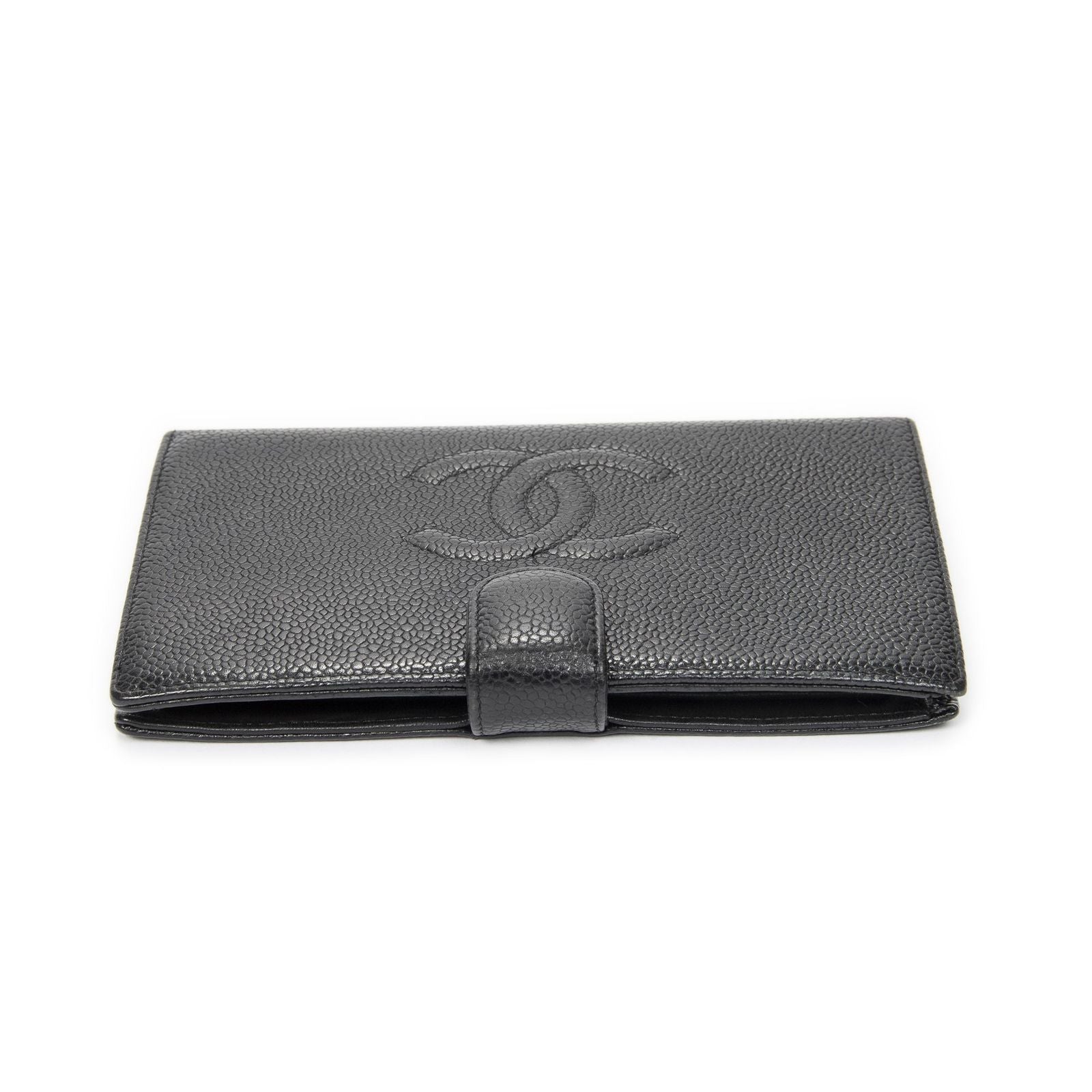 Chanel CC Timeless French Purse Wallet Black Caviar Leather — view 3