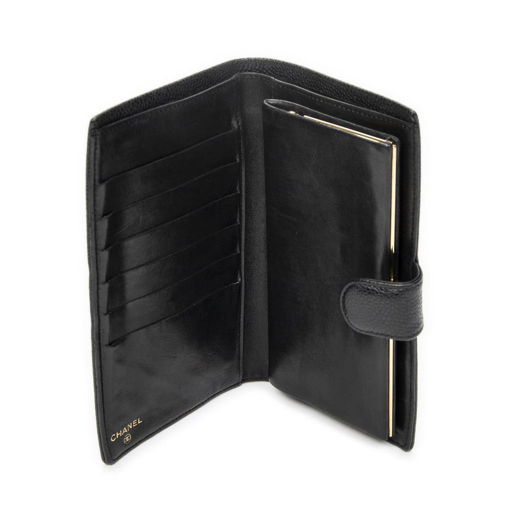 Chanel CC Timeless French Purse Wallet Black Caviar Leather — view 4