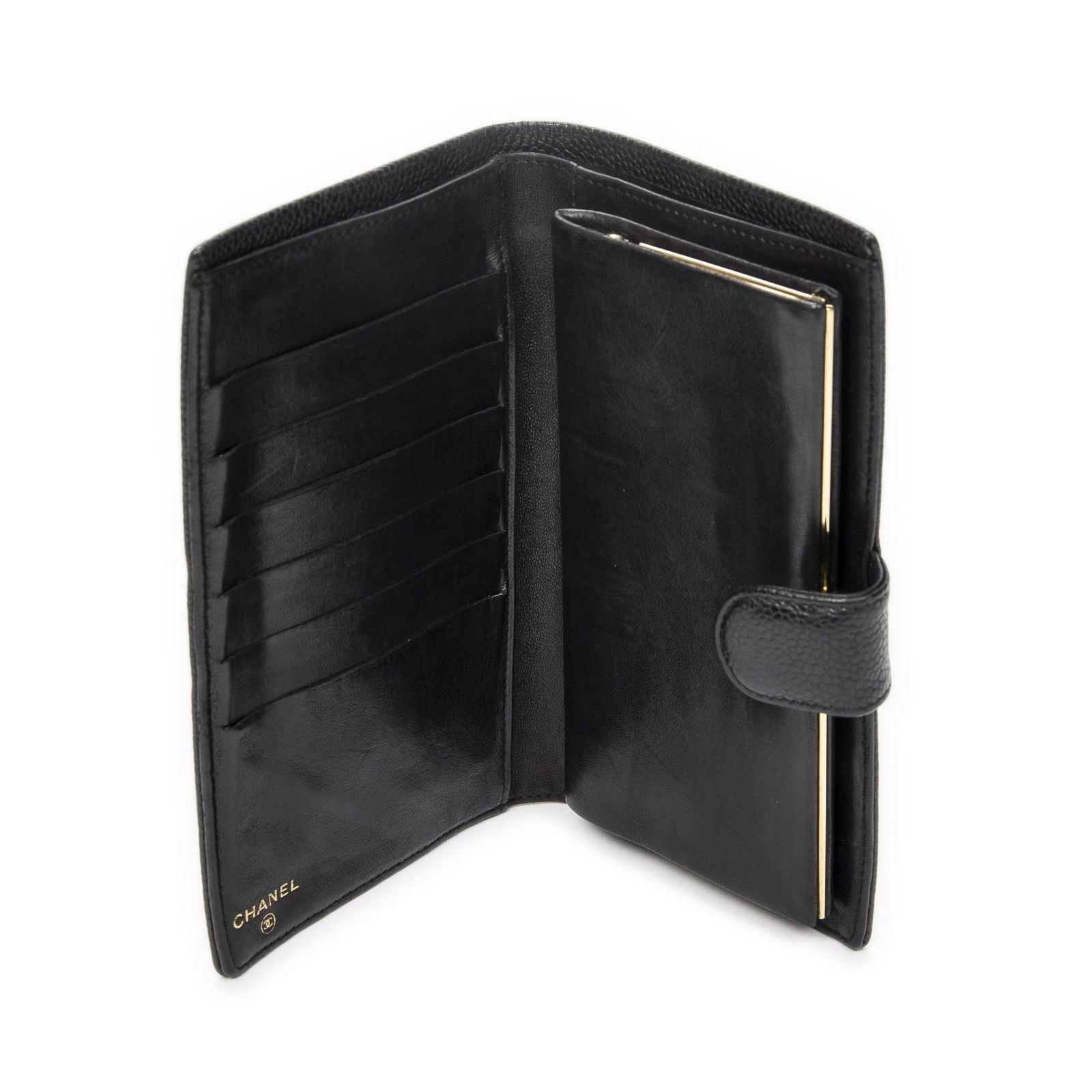 Chanel CC Timeless French Purse Wallet Black Caviar Leather — view 4