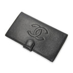Chanel CC Timeless French Purse Wallet Black Caviar Leather