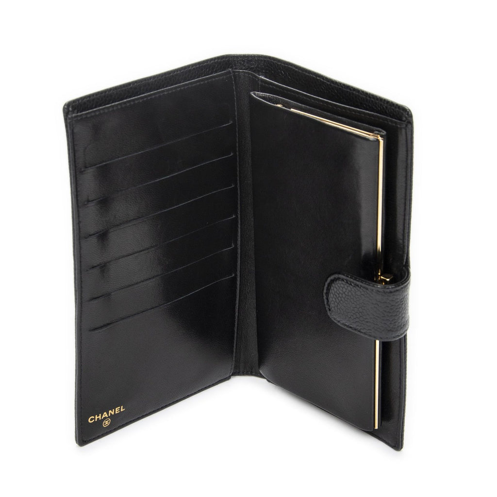 Chanel CC Timeless French Purse Wallet Black Caviar Leather — view 4