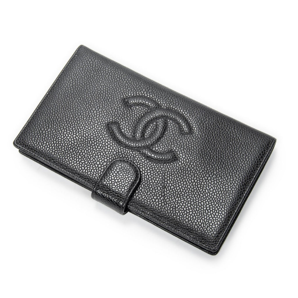 Chanel CC Timeless French Purse Wallet Black Caviar Leather