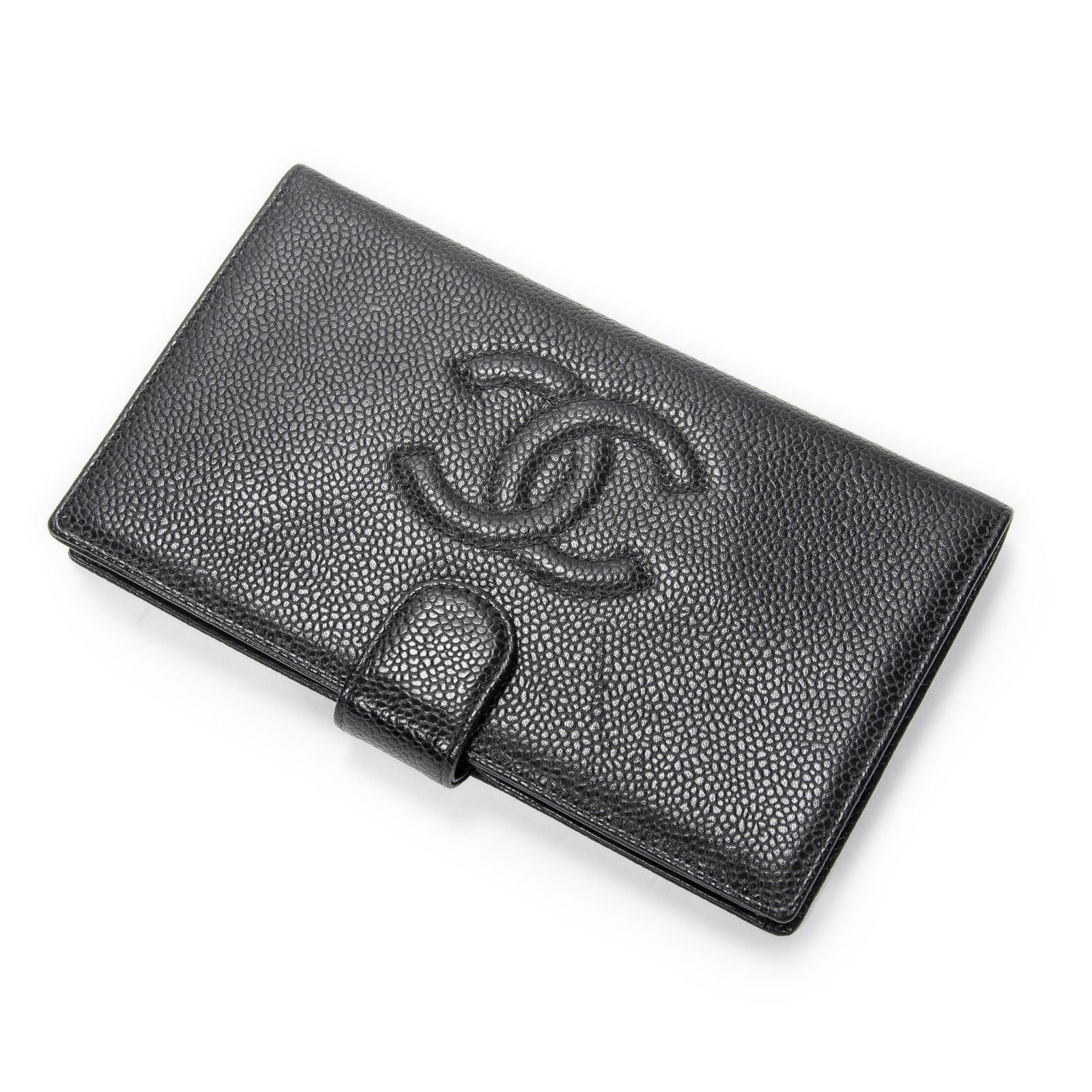 Chanel CC Timeless French Purse Wallet Black Caviar Leather