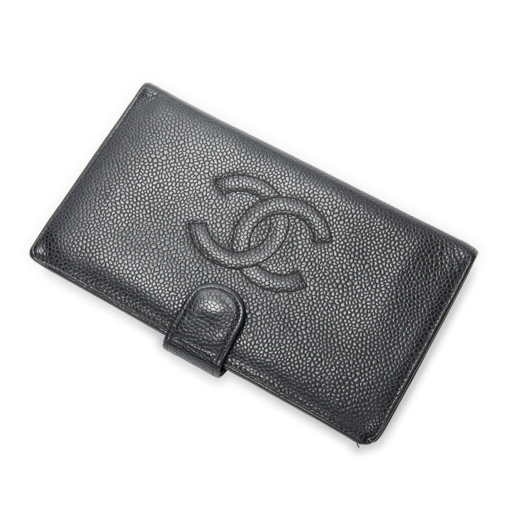 Chanel CC Timeless French Purse Wallet Black Caviar Leather