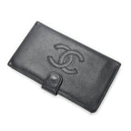Chanel CC Timeless French Purse Wallet Black Caviar Leather