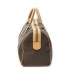 Celine Vintage Travel Boston Beige Brown Macadam Canvas Shoulder — view 4