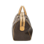 Celine Vintage Travel Boston Beige Brown Macadam Canvas Shoulder — view 3