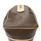 Celine Vintage Travel Boston Beige Brown Macadam Canvas Shoulder — view 8