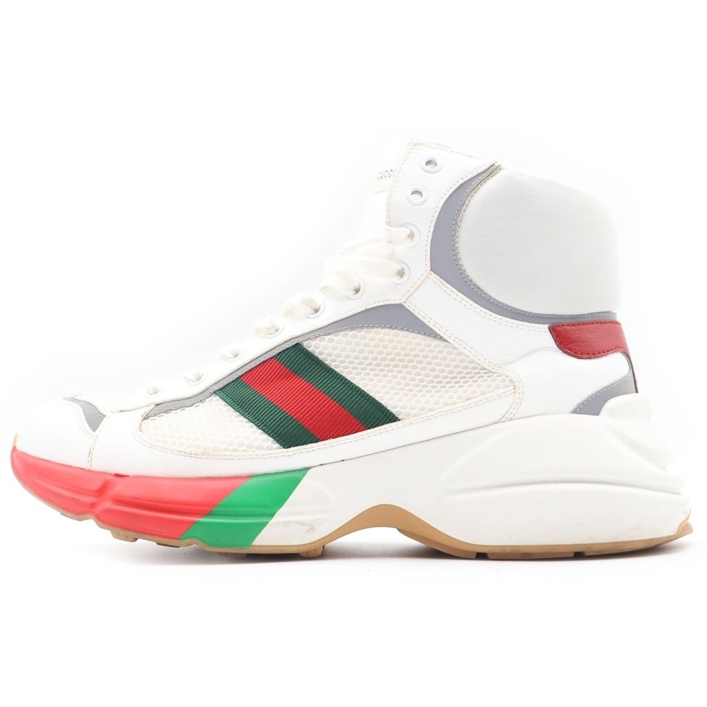 Gucci Rhyton High Top Sneakers Cut White Green