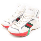 Gucci Rhyton High Top Sneakers Cut White Green — view 2