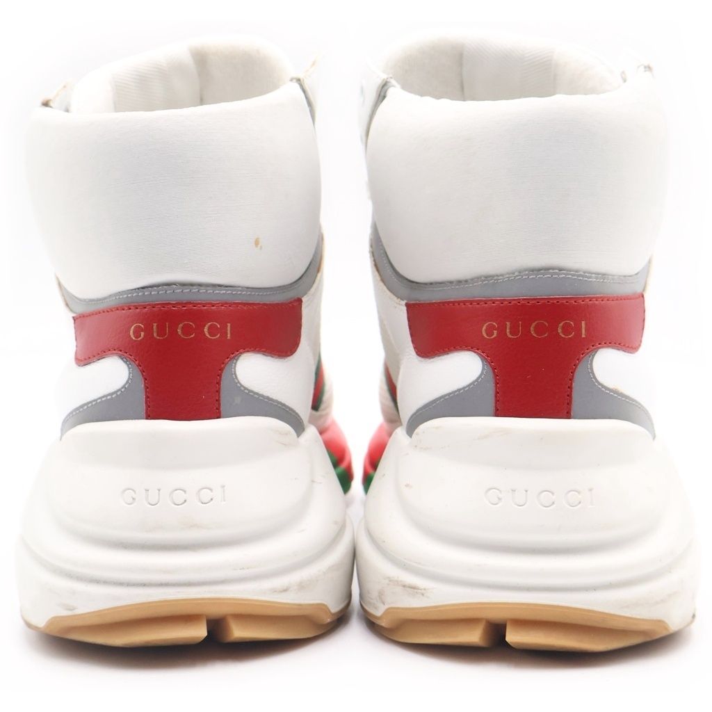 Gucci Rhyton High Top Sneakers Cut White Green — view 3