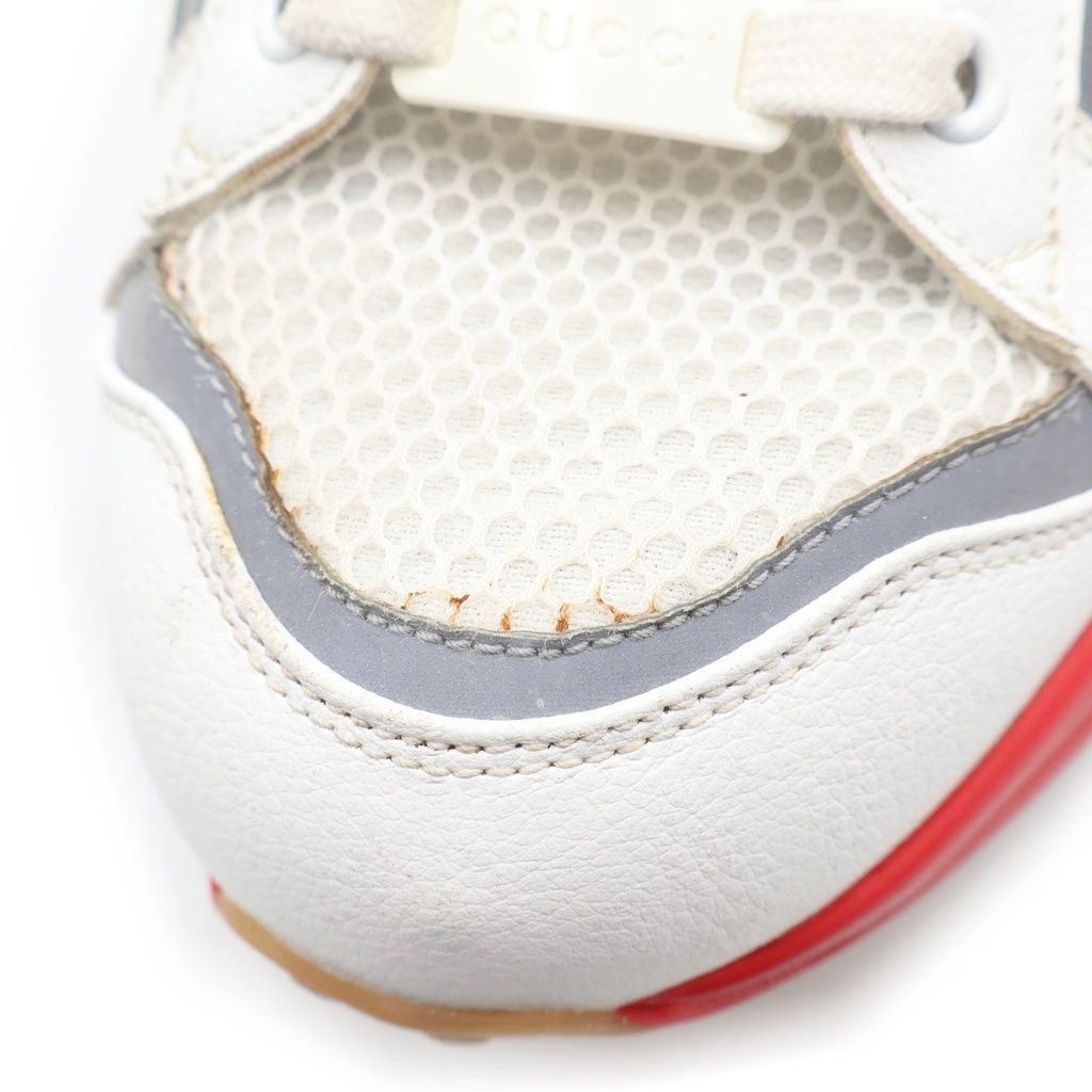 Gucci Rhyton High Top Sneakers Cut White Green — view 6