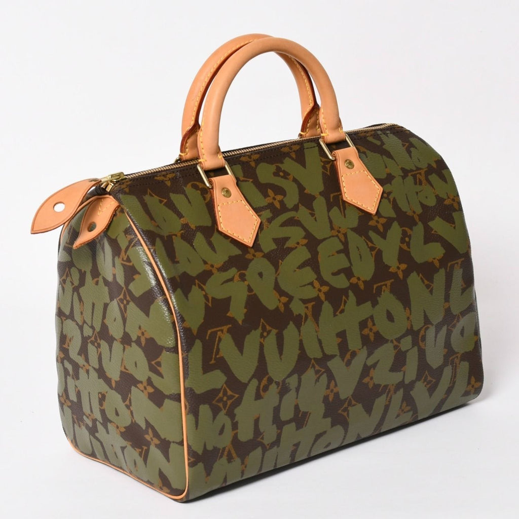Louis Vuitton Handbag Speedy 30 Monogram Graffiti Khaki Gold — view 3