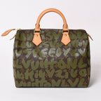 Louis Vuitton Handbag Speedy 30 Monogram Graffiti Khaki Gold