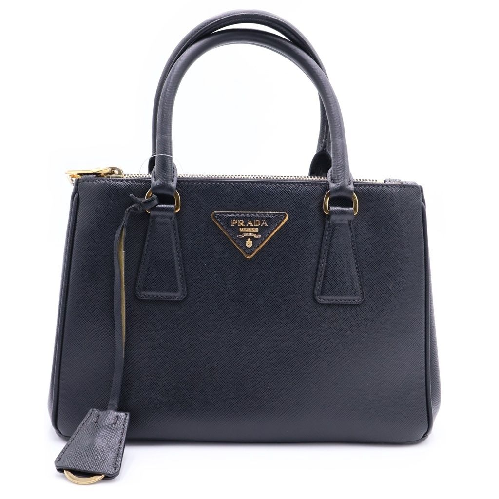 Prada Saffiano Galleria Small Leather 2-Way Shoulder Bag Black