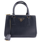 Prada Saffiano Galleria Small Leather 2-Way Shoulder Bag Black