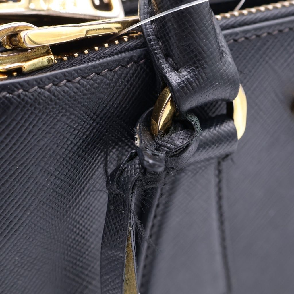 Prada Saffiano Galleria Small Leather 2-Way Shoulder Bag Black — view 6