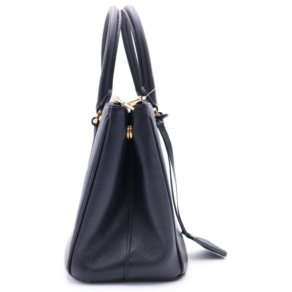 Prada Saffiano Galleria Small Leather 2-Way Shoulder Bag Black — view 3