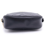 Gucci GG Marmont Quilted Leather Gold Chain Shoulder Bag Black — view 4