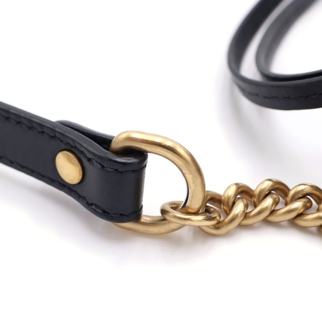 Gucci GG Marmont Quilted Leather Gold Chain Shoulder Bag Black — view 7
