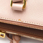 Prada Saffiano Galleria Small Leather 2-Way Shoulder Bag Pink Beige — view 7
