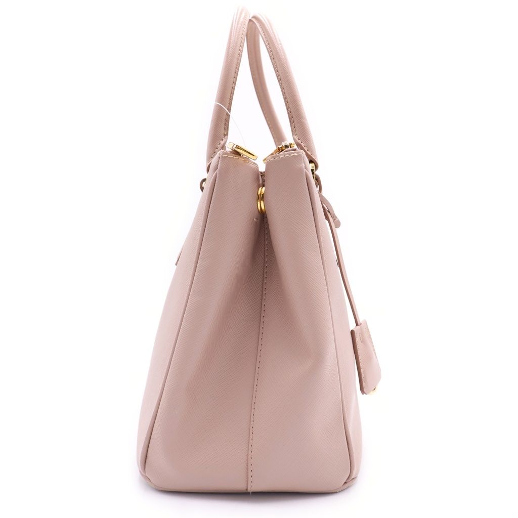 Prada Saffiano Galleria Small Leather 2-Way Shoulder Bag Pink Beige — view 3