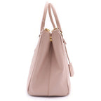 Prada Saffiano Galleria Small Leather 2-Way Shoulder Bag Pink Beige — view 3