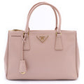 Prada Saffiano Galleria Small Leather 2-Way Shoulder Bag Pink Beige