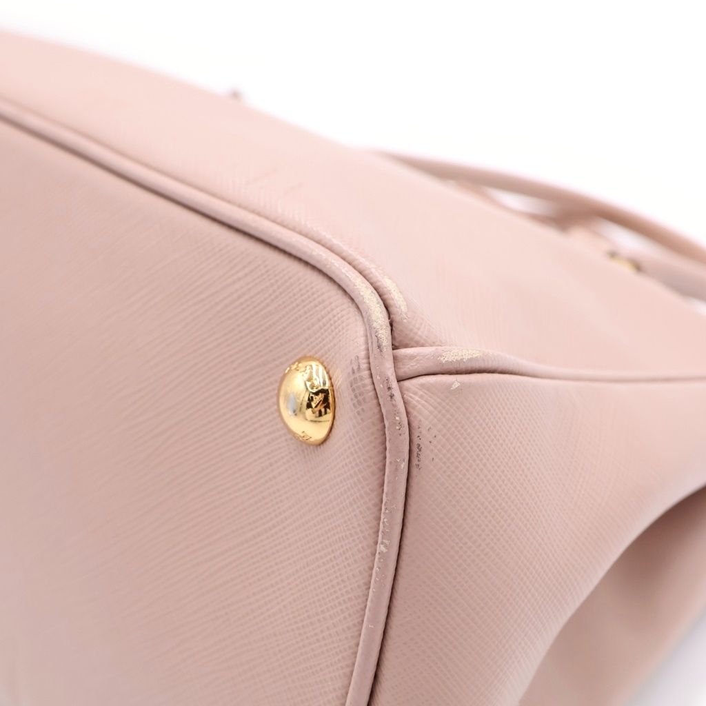 Prada Saffiano Galleria Small Leather 2-Way Shoulder Bag Pink Beige — view 5