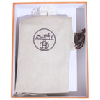 Hermes Oran Logo Leather Flat Sandals Shoes Brown — view 6