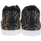 Fendi Zucca Pattern Mesh Lace Up Sneakers Brown — view 3