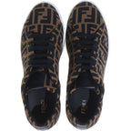 Fendi Zucca Pattern Mesh Lace Up Sneakers Brown — view 4