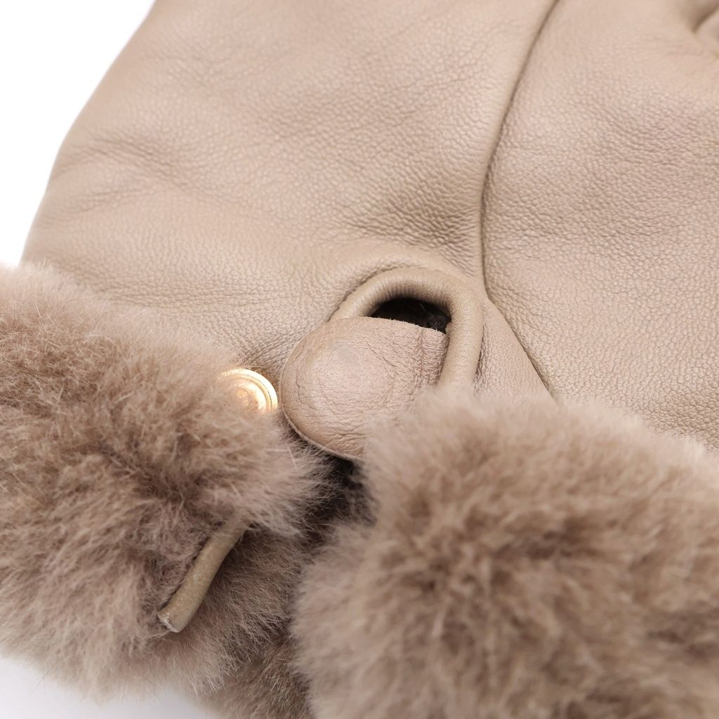 Hermes Kelly Glove Lambskin Mink Gold Beige Gloves — view 6