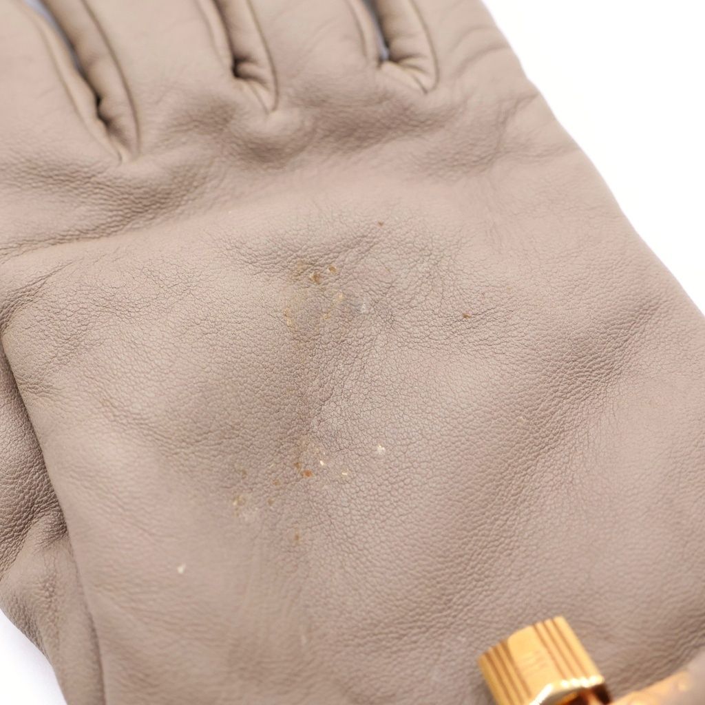 Hermes Kelly Glove Lambskin Mink Gold Beige Gloves — view 5