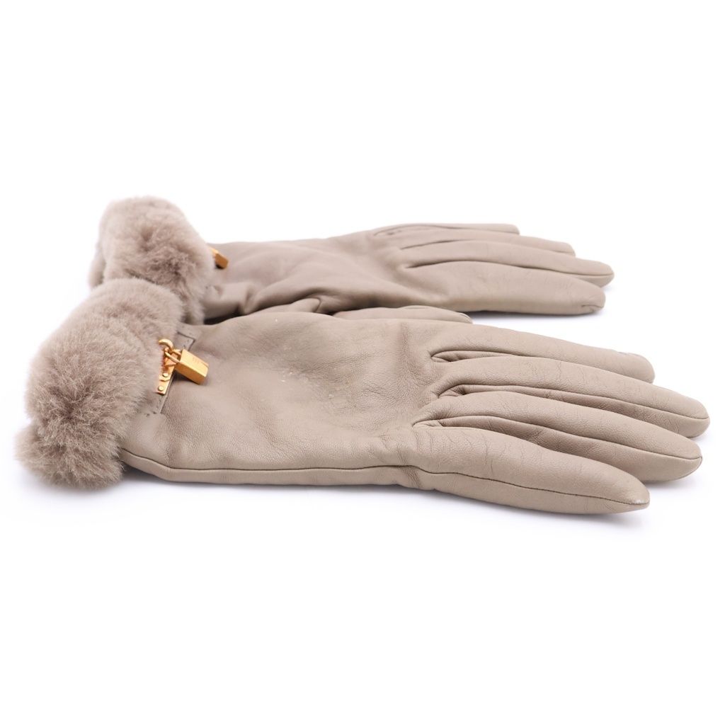 Hermes Kelly Glove Lambskin Mink Gold Beige Gloves — view 3